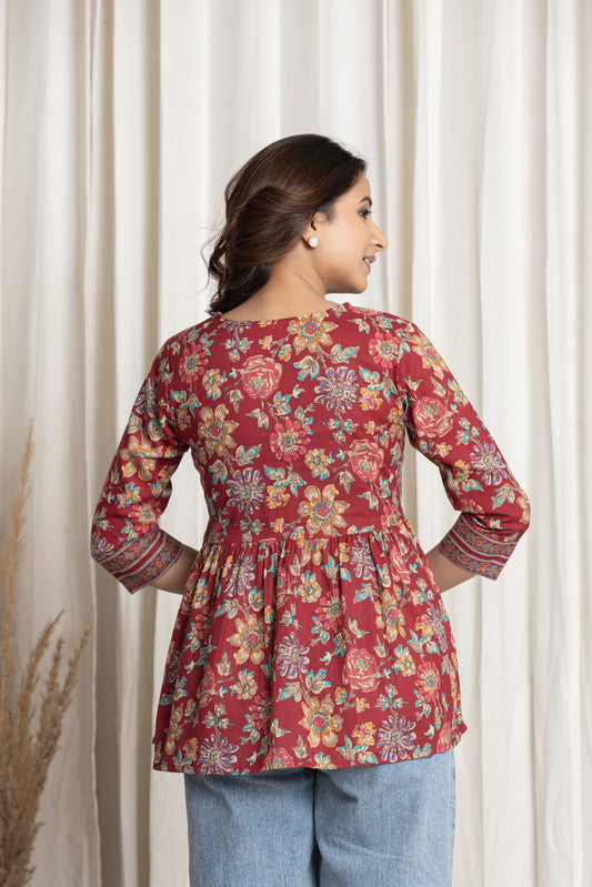 SANGAKURTI Burgundy Tops