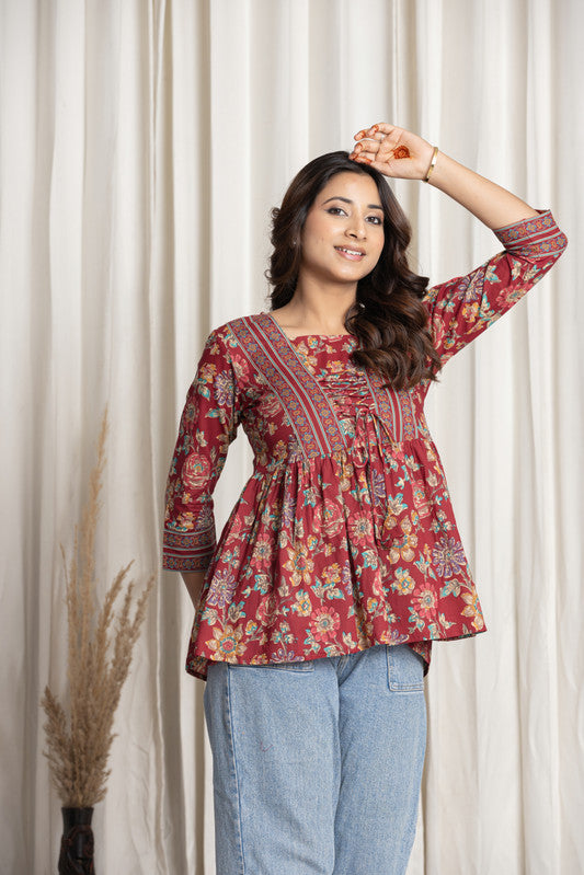 SANGAKURTI Burgundy Tops