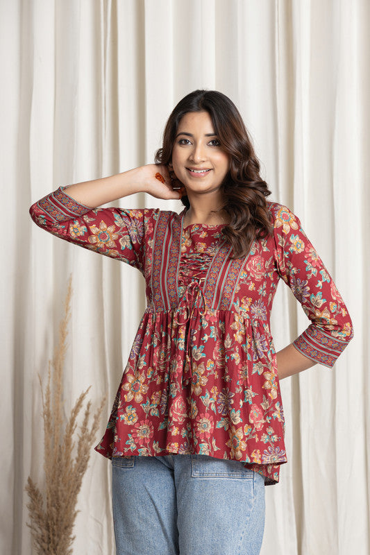 SANGAKURTI Burgundy Tops