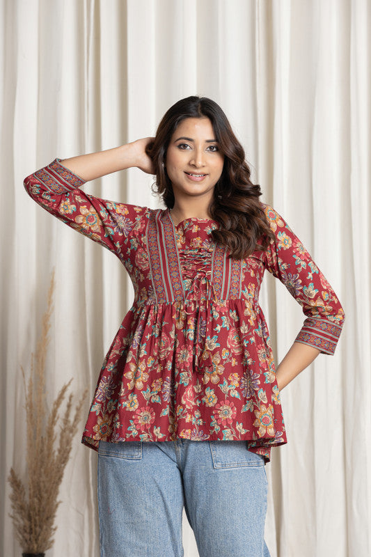 SANGAKURTI Burgundy Tops