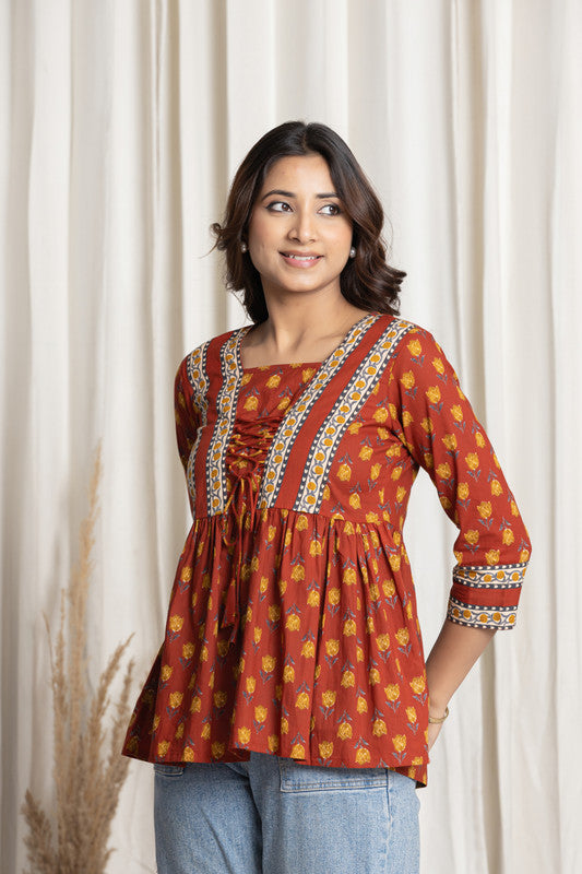 SANGAKURTI Maroon Tops