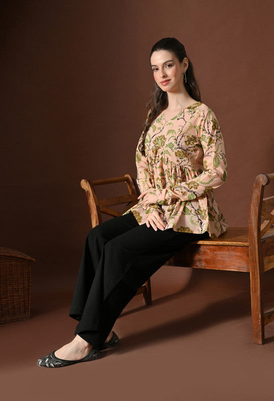 SANGAKURTI Peach Tops