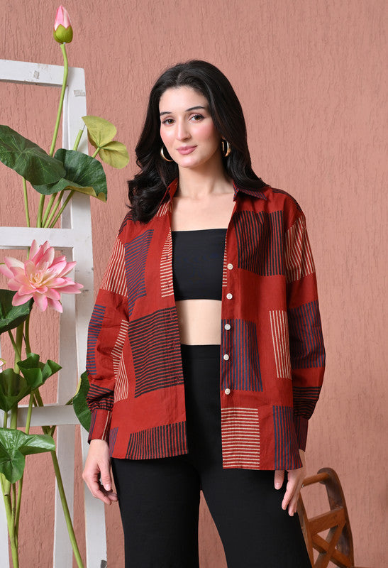 SANGAKURTI Maroon Shirts