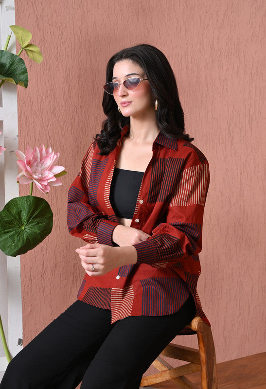 SANGAKURTI Maroon Shirts