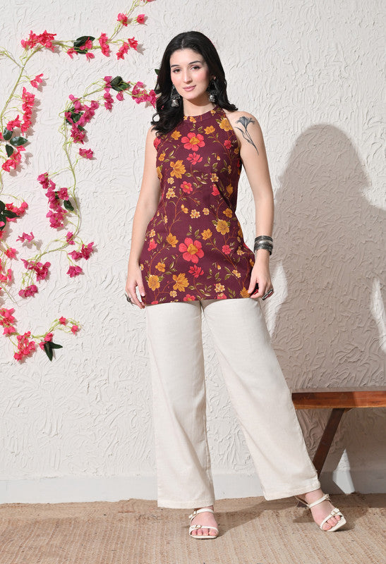 SANGAKURTI Maroon Tops