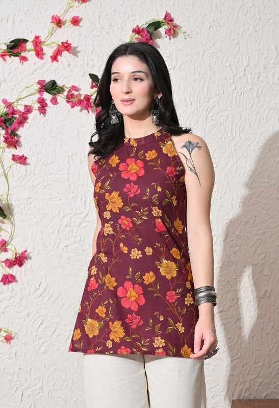 SANGAKURTI Maroon Tops